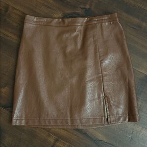 Art Class Camel Brown Faux Leather Skirt, Girls Large 10/12, EUC!